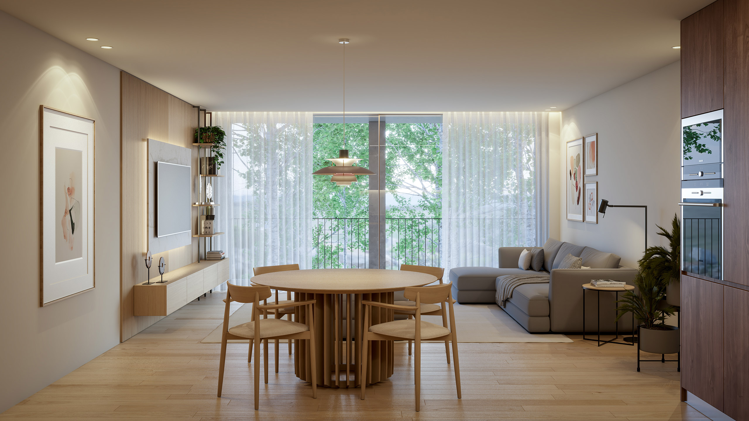 Interior de apartamento no empreendimento Prestige Living, no Porto