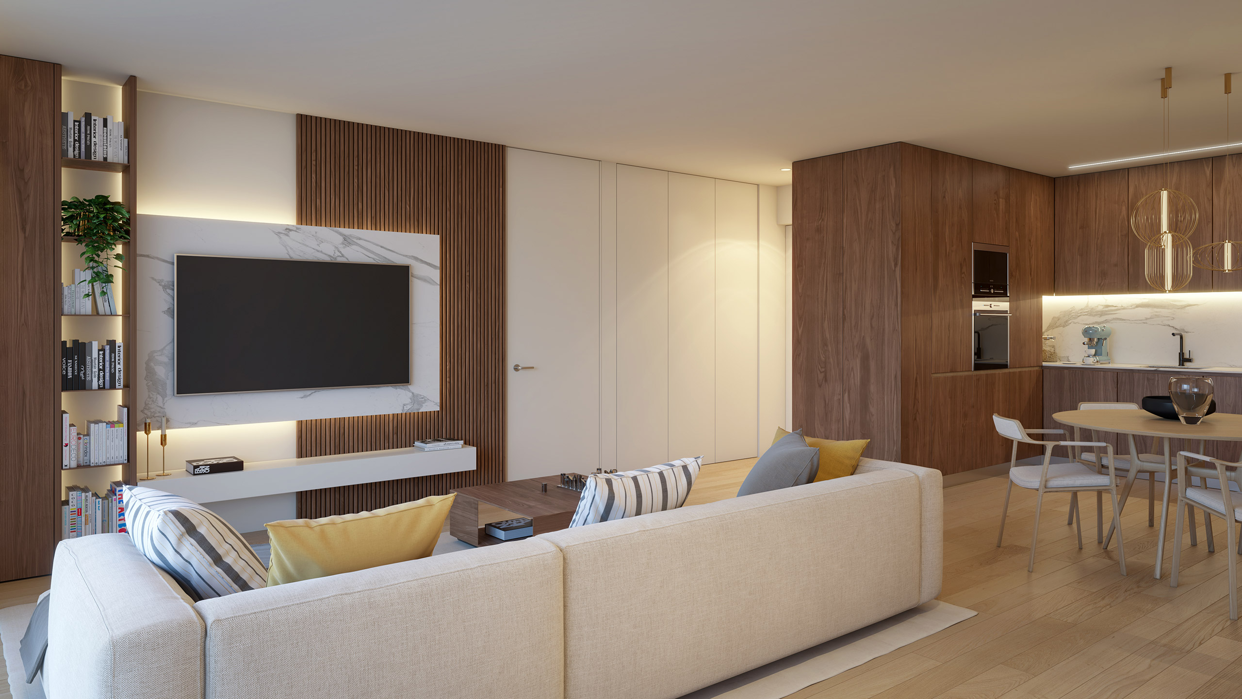 Interior de apartamento no empreendimento Prestige Living, no Porto