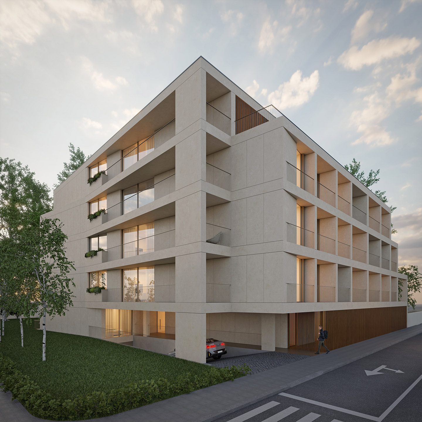 Exterior do empreendimento Prestige Living, no Porto